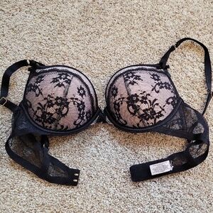 Victoria's Secret Black Floral Lace Bra